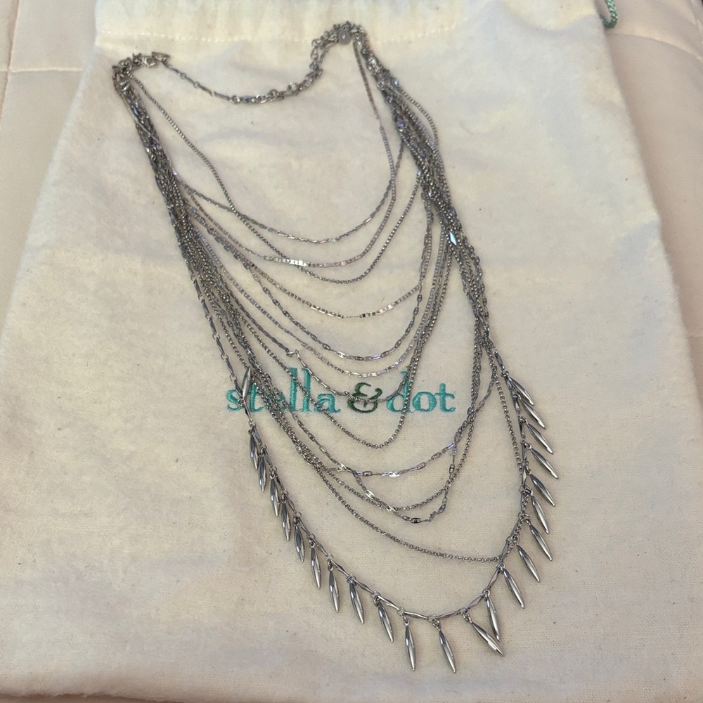 Stella & Dot Silver Multi-Layer Necklace